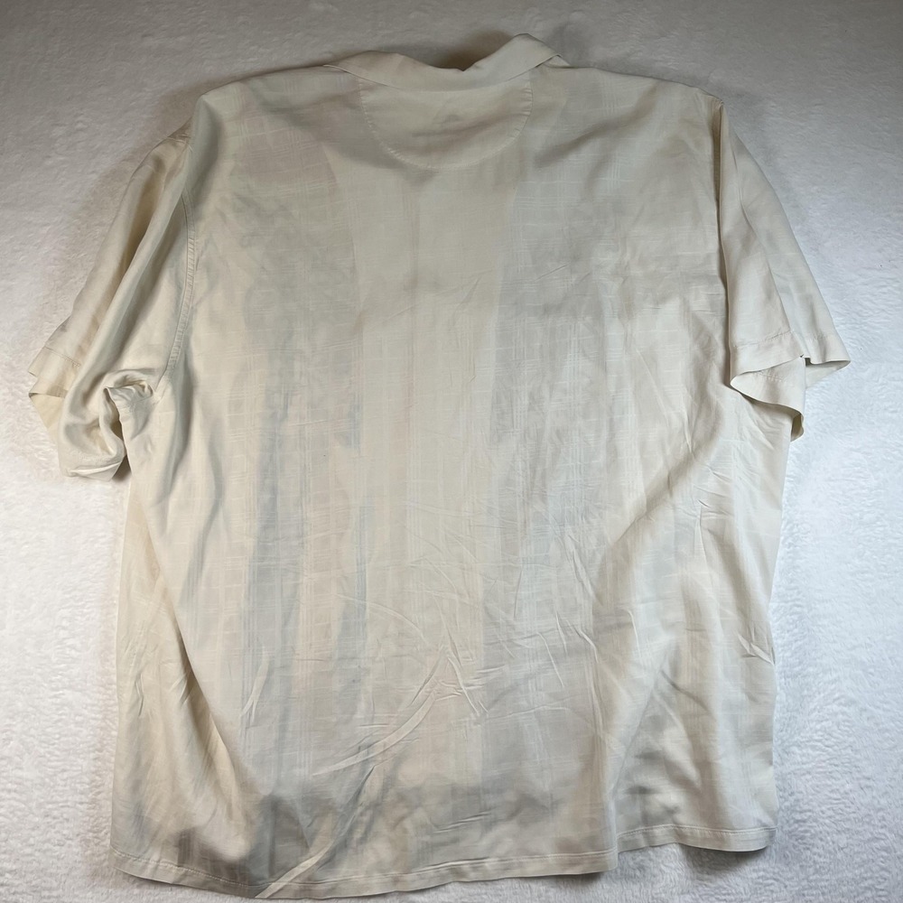Tommy Bahama Shirt Mens 3XL Cream Silk Floral Embroidered Camp Hawaiian - Picture 9 of 10